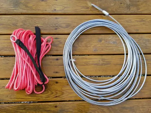 steel cable and synthetic rope