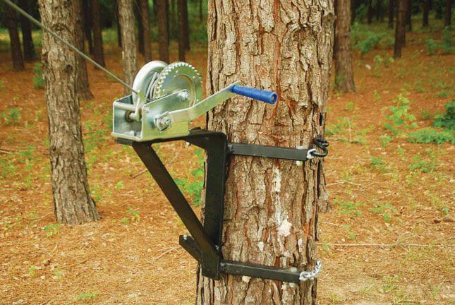 hand winch attached in tree