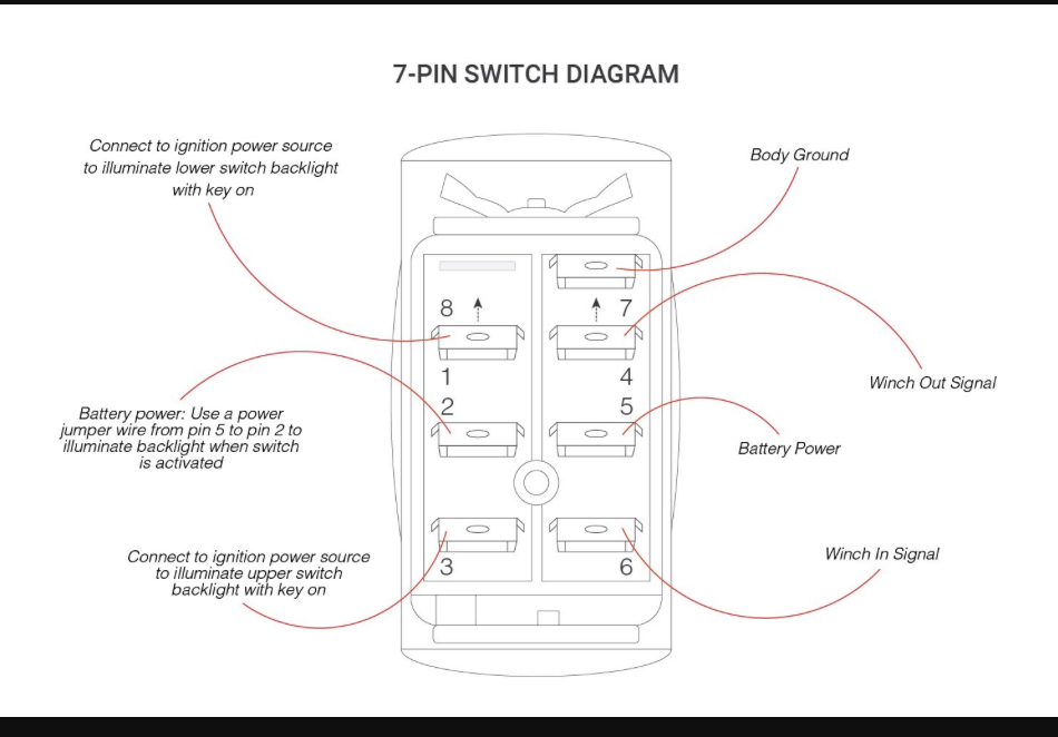 Winch Rocker Switch diagram