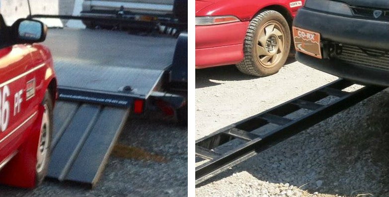 Ramps to Load a Car onto a Trailer